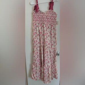 Altar'd State Pink Floral smocked top dress size M